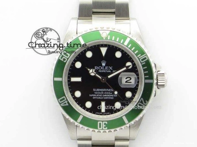 0204 SoftTouch Submariner 16610LV SS Green Metal Bezel JF 1:1 Best Edition Black Dial On SS Bracelet SH 3755
